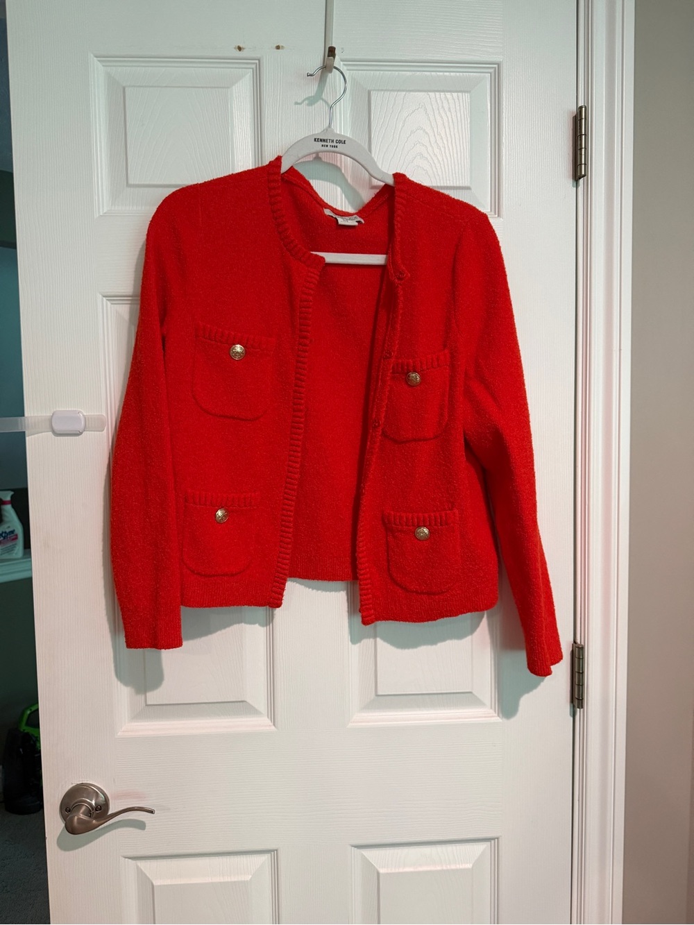 Rachel Zoe Bright Orange Pocketed Knit Blazer
